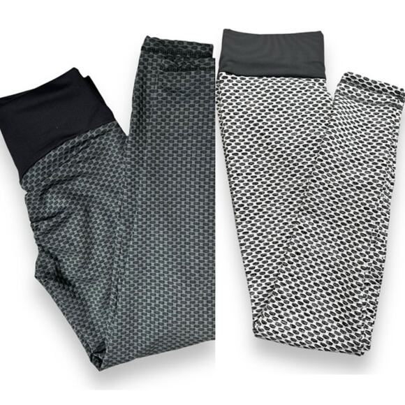 Reosse Leggings Women Small Black Gray 2 Pack High Waist‎ Yoga Tummy Control - Picture 1 of 4